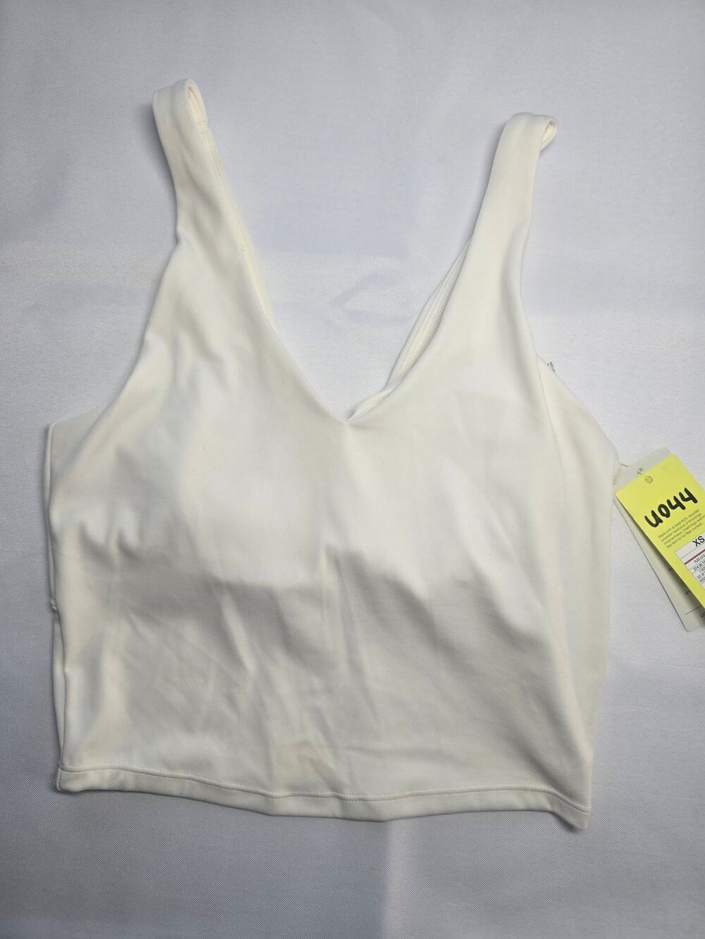 All in Motion Flex LS V-Neck Longline Crop Sports Bra Cream